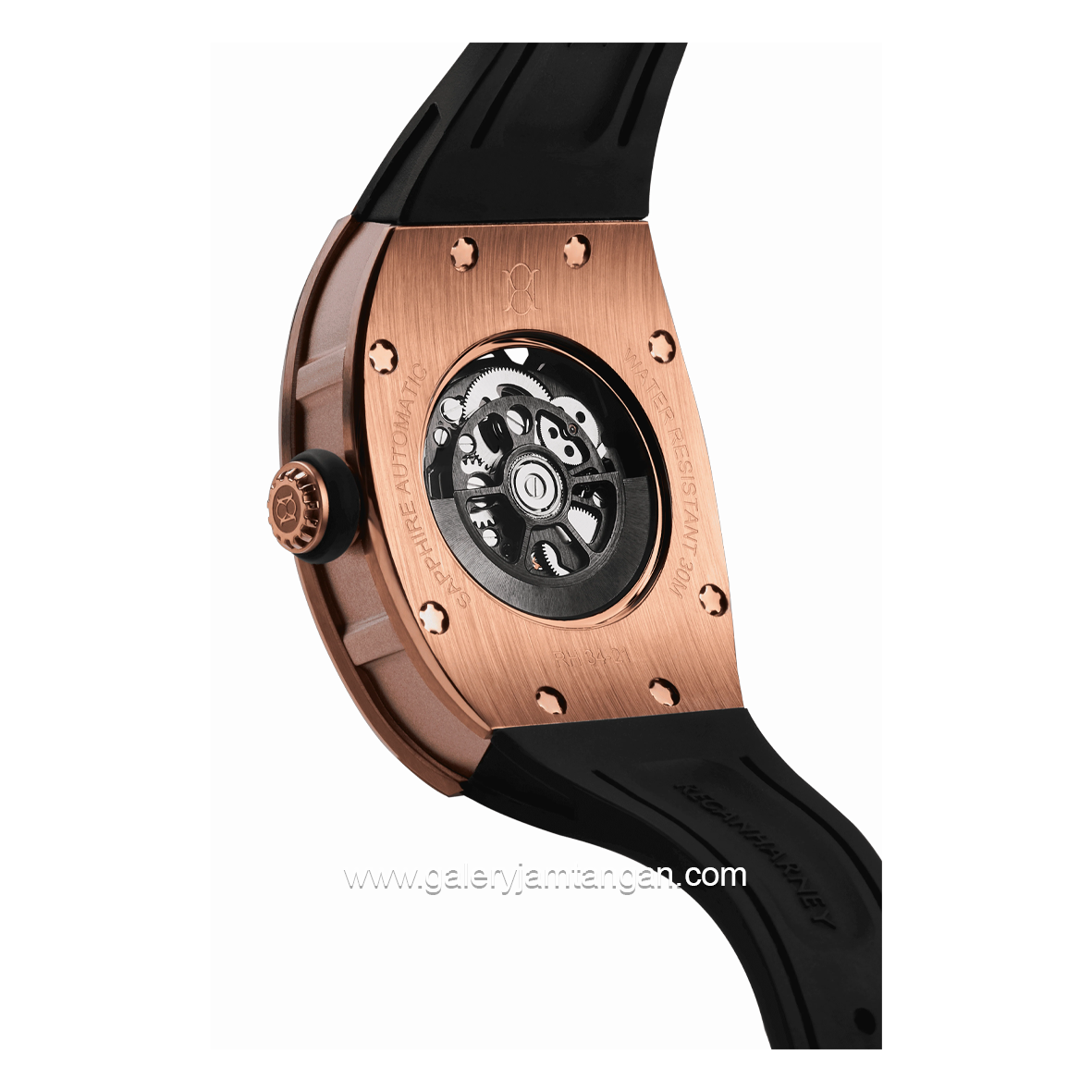 REGAN HARNEY RH34-11 AMOUR Black Automatic Rubber Strap