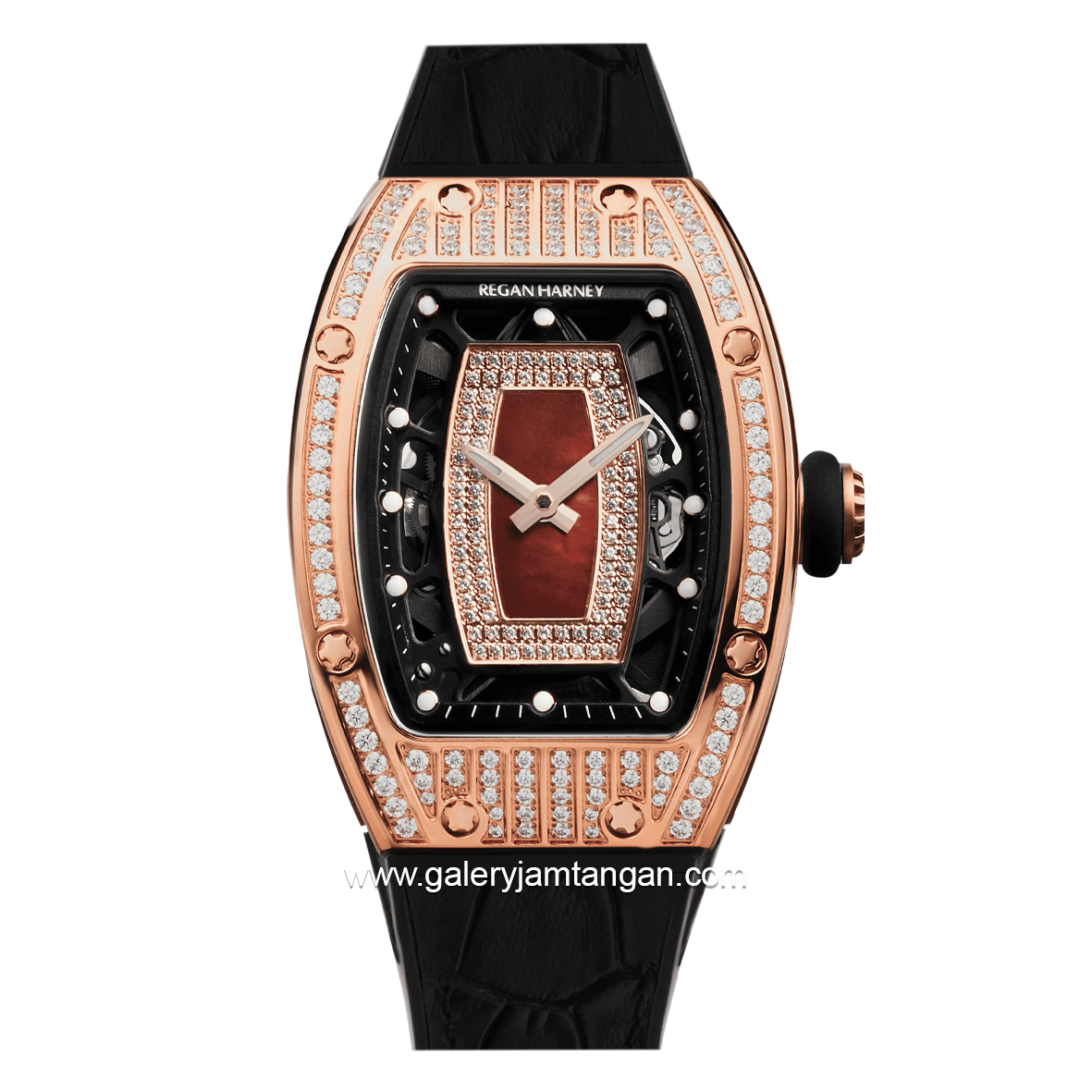 REGAN HARNEY RH34-21 MONROE Black Automatic Rubber Strap