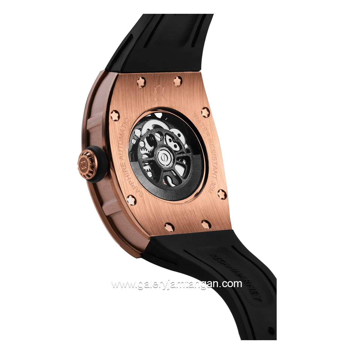 REGAN HARNEY RH34-21 MONROE Black Automatic Rubber Strap