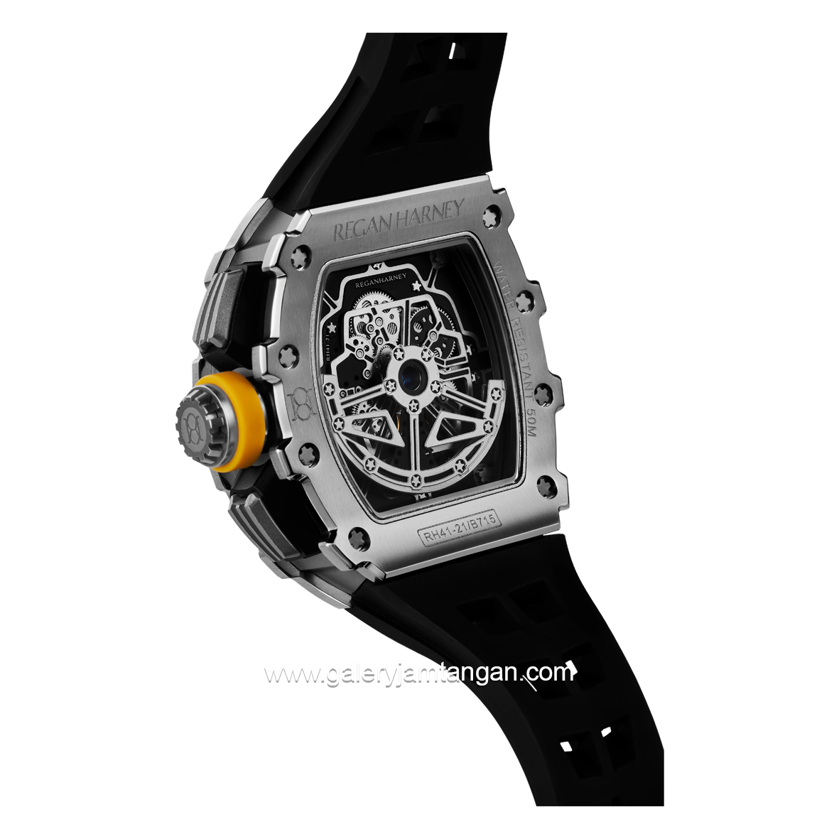 REGAN HARNEY RH41-21 MONTE CARLO Black Automatic Rubber Strap