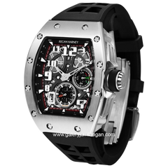 REGAN HARNEY RH81-12 QUATTRO Black Automatic Rubber Strap
