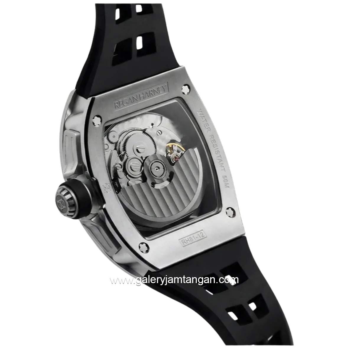 REGAN HARNEY RH81-12 QUATTRO Black Automatic Rubber Strap