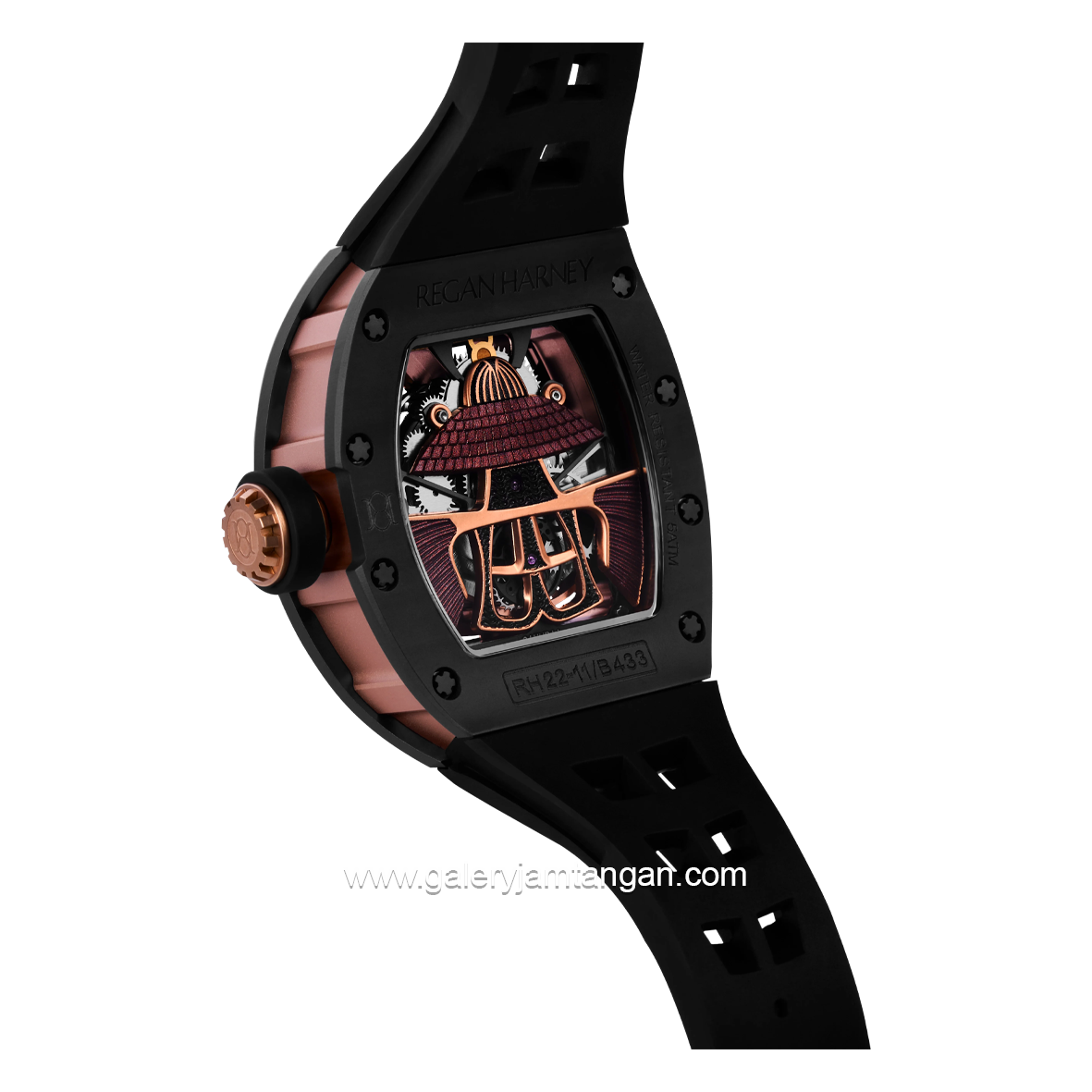 REGAN HARNEY RH22-11 HATAMOTO Black Automatic Rubber Strap