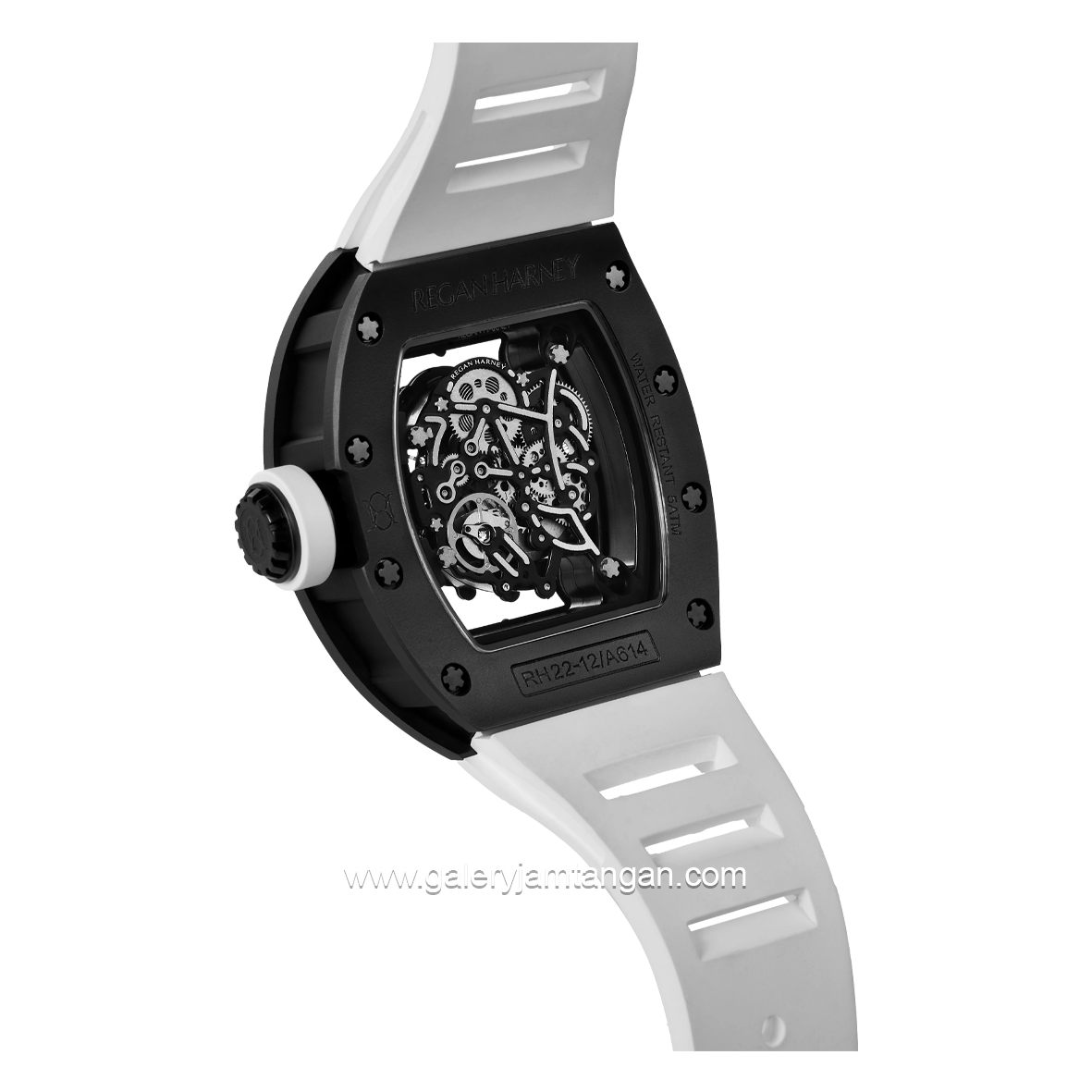 REGAN HARNEY RH22-12 VOYAGER White Black  Automatic Rubber Strap
