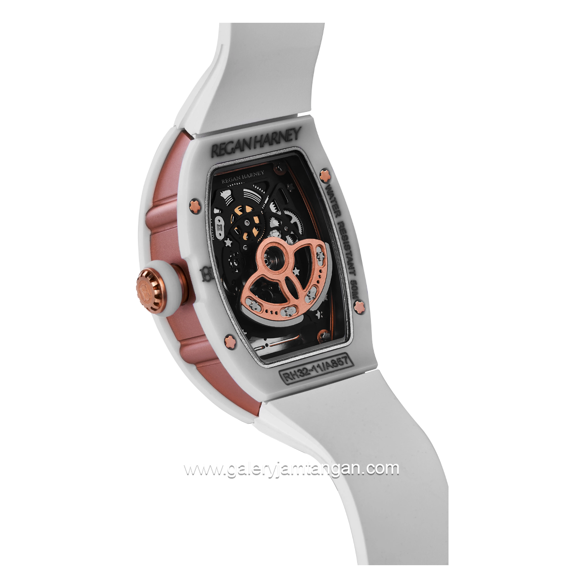 REGAN HARNEY RH32-11 THE YANG White Rubber Strap