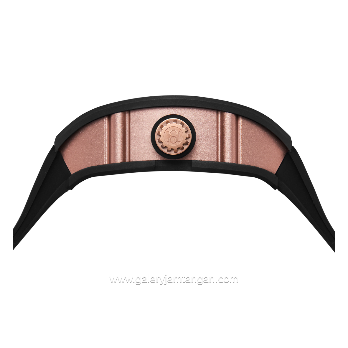 REGAN HARNEY RH32-12 THE YIN Balck Liat Rosegold Automatic Rubber Strap