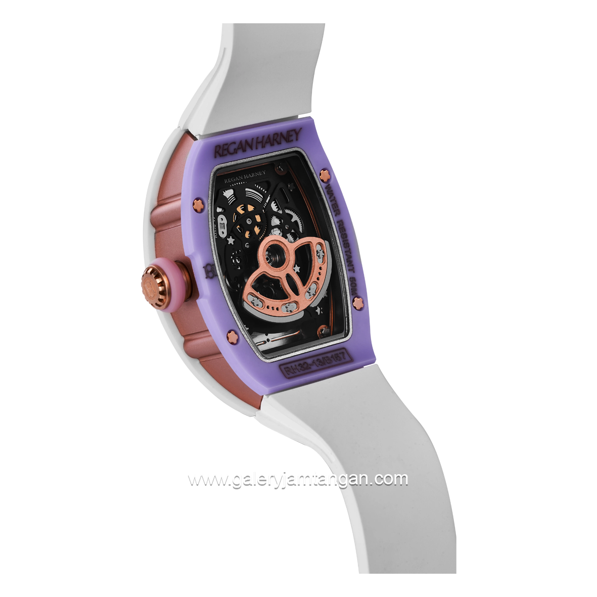 REGAN HARNEY RH32-13 BON BON White Automatic Rubber Strap
