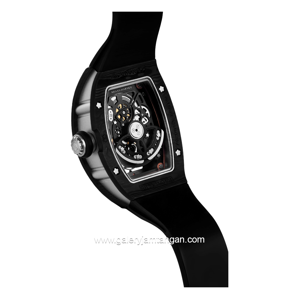 REGAN HARNEY RH33-11 NEBULA Black Automatic Rubber Strap