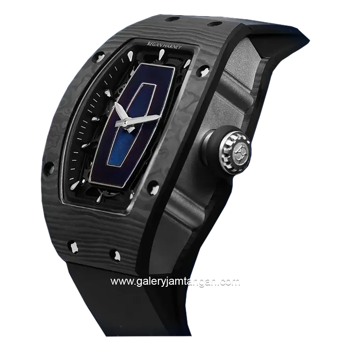 REGAN HARNEY RH33-11 NEBULA Black Automatic Rubber Strap
