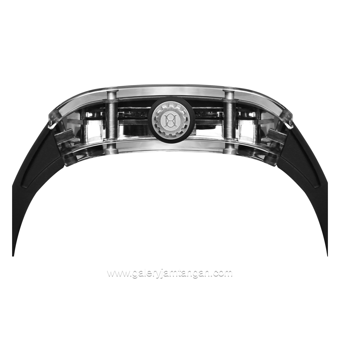 REGAN HARNEY RH36-12 NOIR Black Automatic Rubber Strap