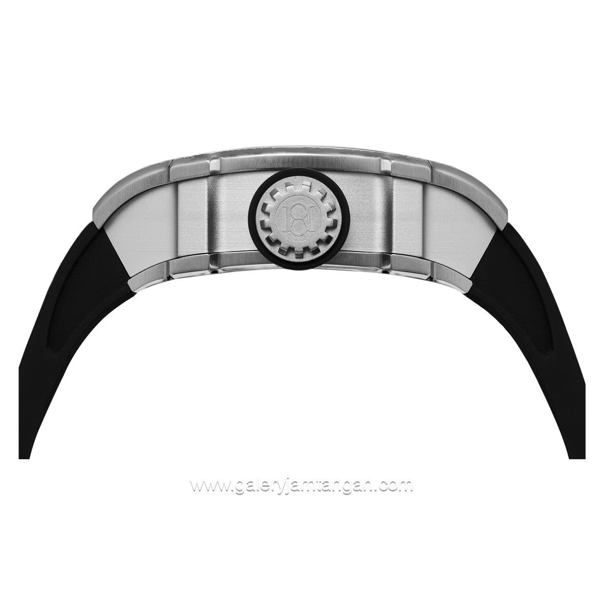 REGAN HARNEY RH51-11 COSMO Black Silver Automatic Rubber Strap