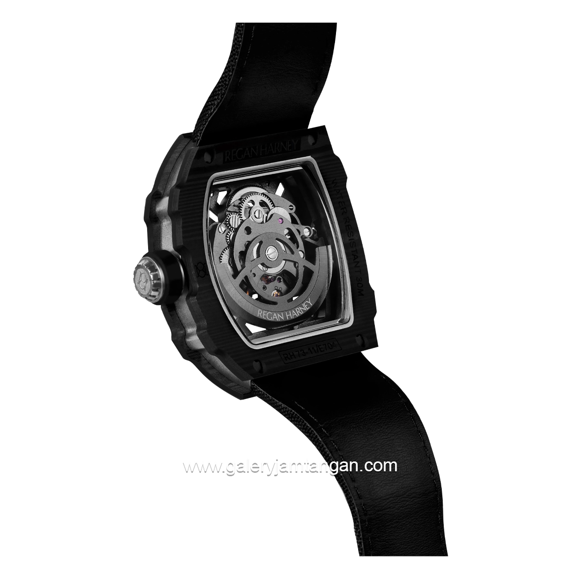 REGAN HARNEY RH73-11 ONYX Black Automatic Canvas Strap