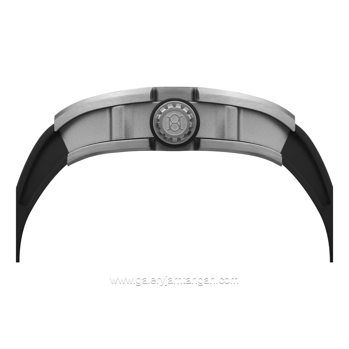 REGAN HARNEY RH81-11 QUANTUM Black Silver Automatic Rubber Strap