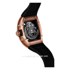 REGAN HARNEY RH84-11 GENESIS Black Rosegold Automatic Rubber Strap