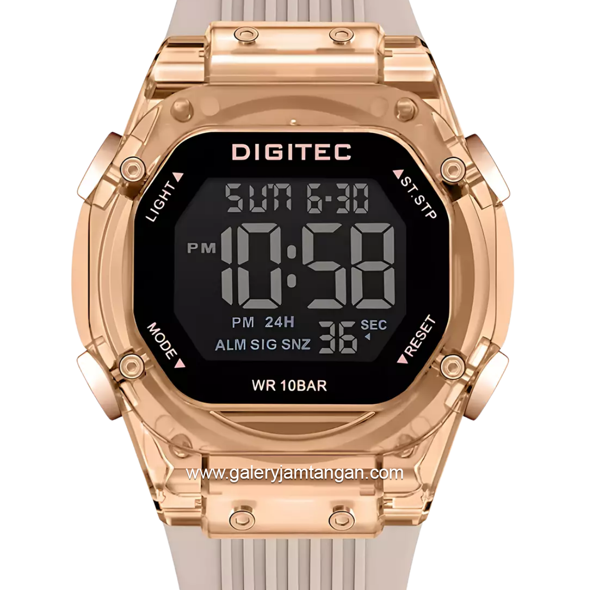 DIGITEC BDG-7208T Cream Rosegold Digital Rubber Strap