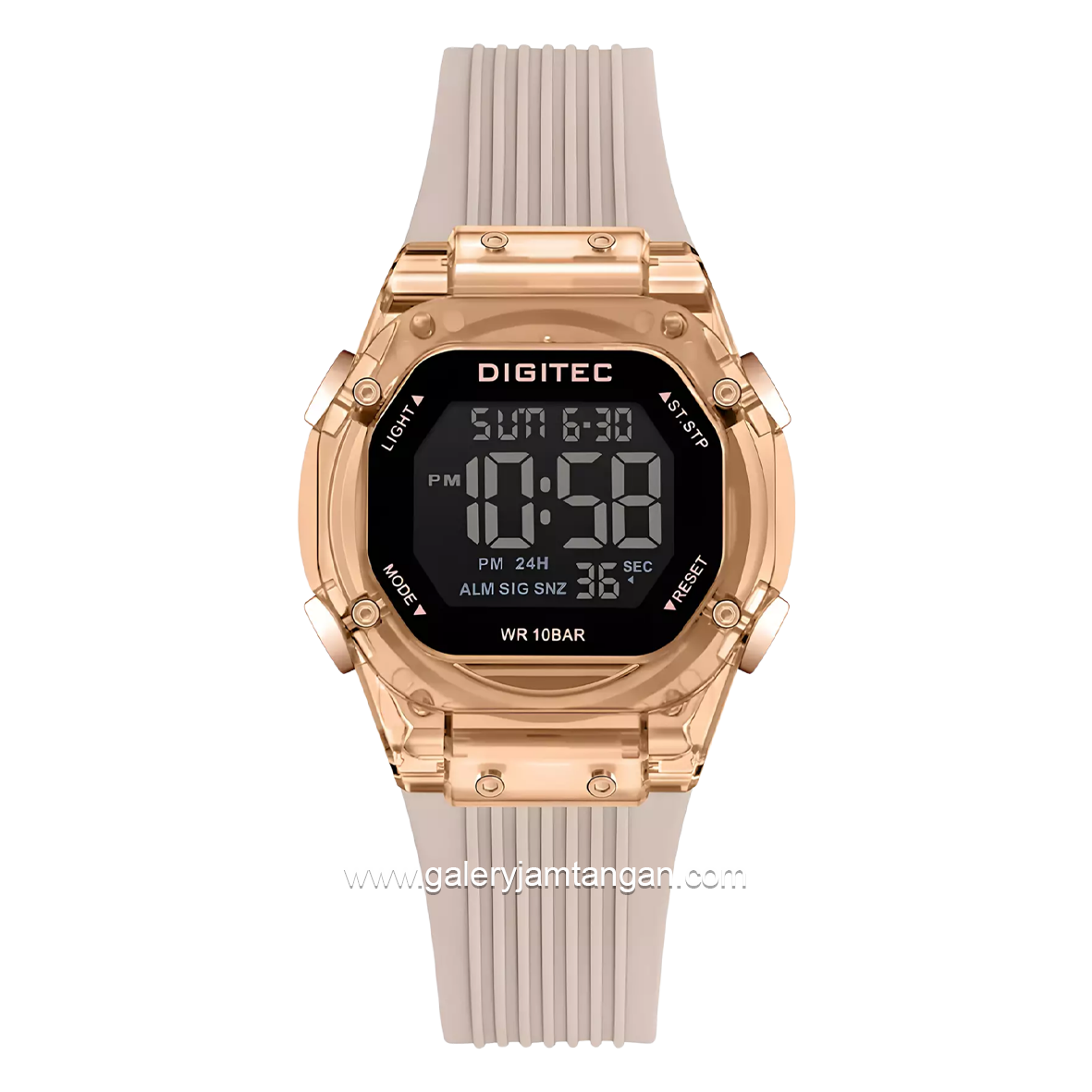 DIGITEC BDG-7208T Cream Rosegold Digital Rubber Strap