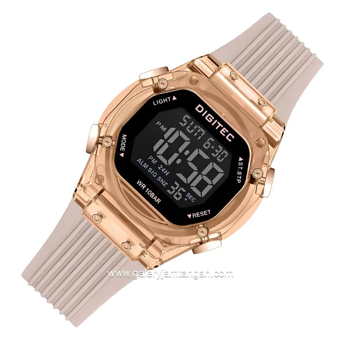 DIGITEC BDG-7208T Cream Rosegold Digital Rubber Strap