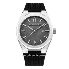 REGAN HARNEY REGAL SPORT RH001-04 Black Meteorite Silver Rubber Strap