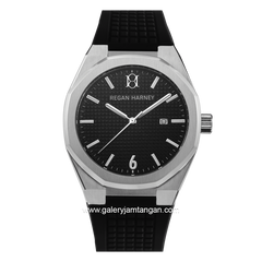 REGAN HARNEY RH001-01 REGAL SPORT Black Silver Rubber Strap