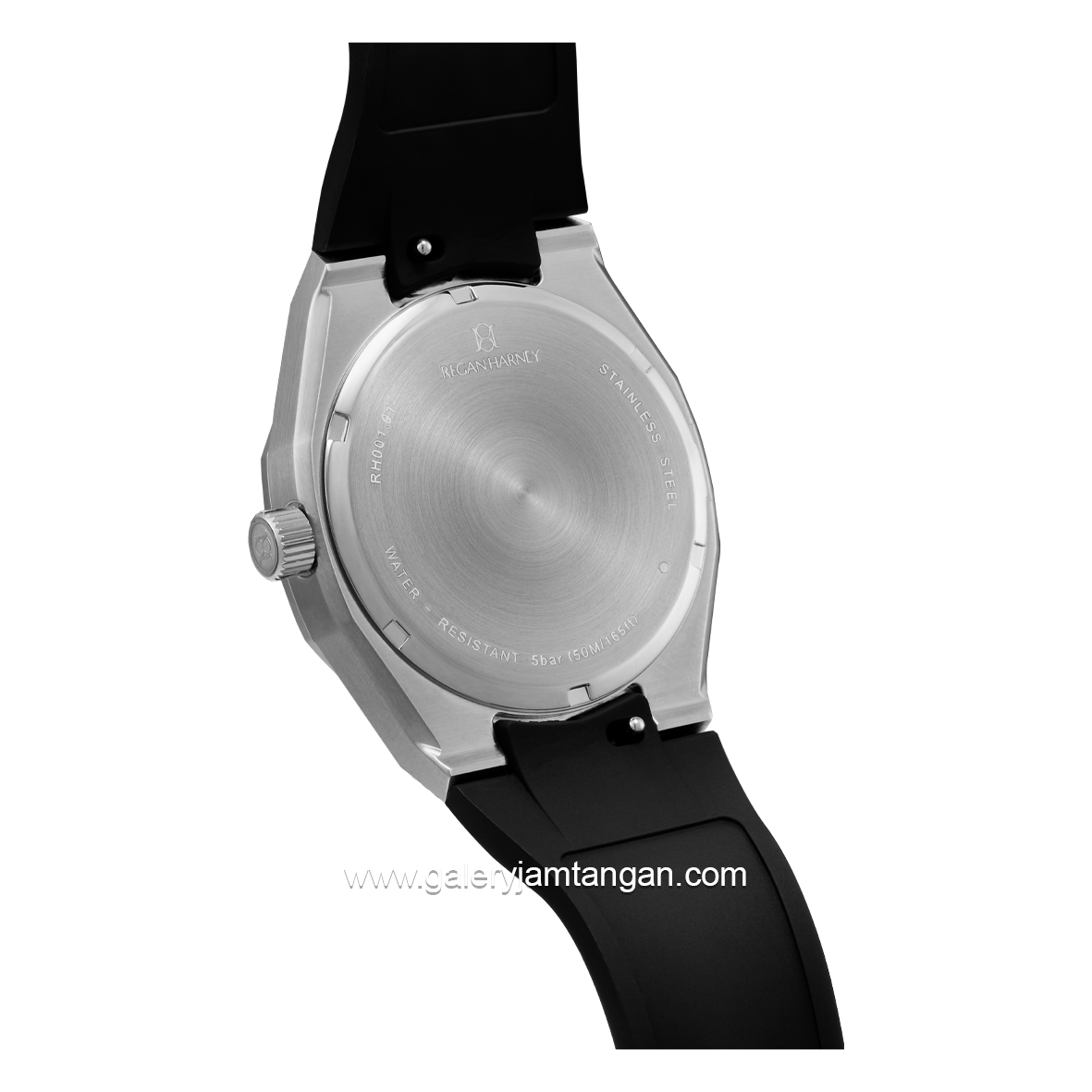 REGAN HARNEY RH001-01 REGAL SPORT Black Silver Rubber Strap