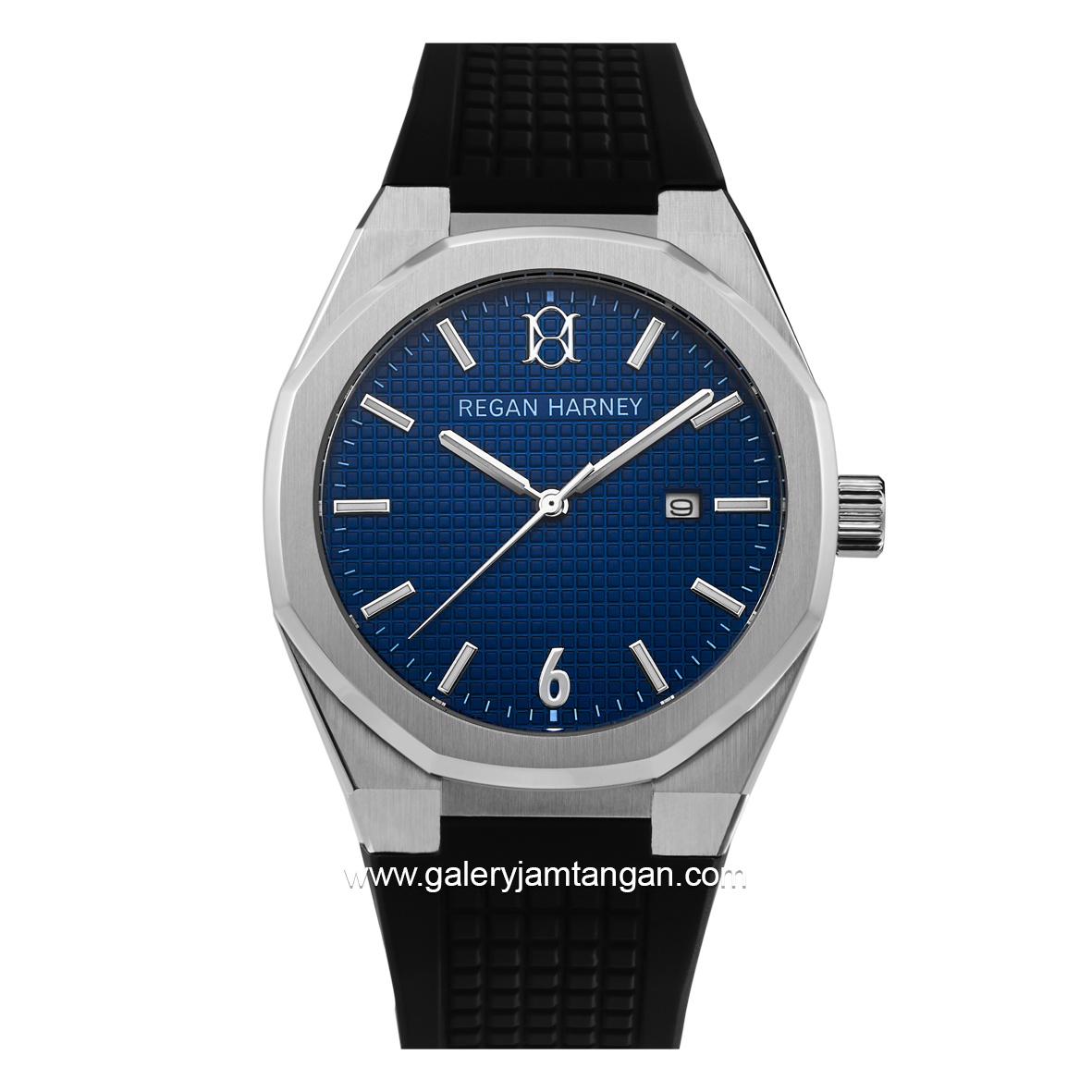 REGAN HARNEY RH001-02 REGAL SPORT Black Dial Blue Rubber Strap