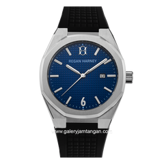 REGAN HARNEY RH001-02 REGAL SPORT Black Dial Blue Rubber Strap