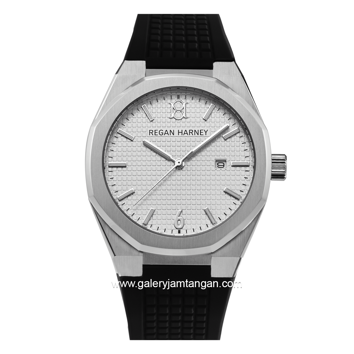 REGAN HARNEY RH001-03 REGAL SPORT Black Dial White Rubber Strap