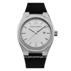 REGAN HARNEY RH001-03 REGAL SPORT Black Dial White Rubber Strap