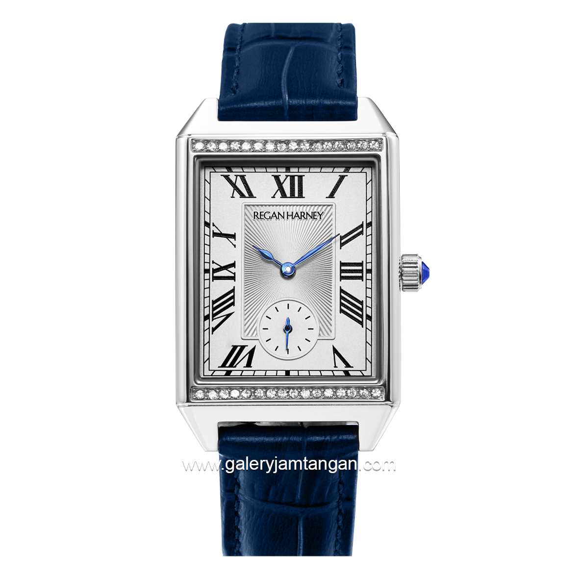 REGAN HARNEY VOGUE RH003-01 Blue Dial White Leather Strap