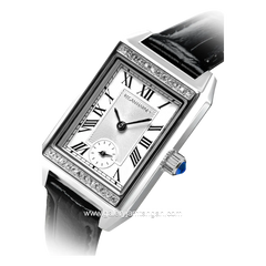 REGAN HARNEY MINI VOGUE RH003S-01 Tank Black Dial White Leather Strap