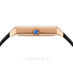 REGAN HARNEY SOLIS RH004-01 Black Rosegold Leather Strap