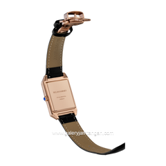 REGAN HARNEY SOLIS RH004-01 Black Rosegold Leather Strap