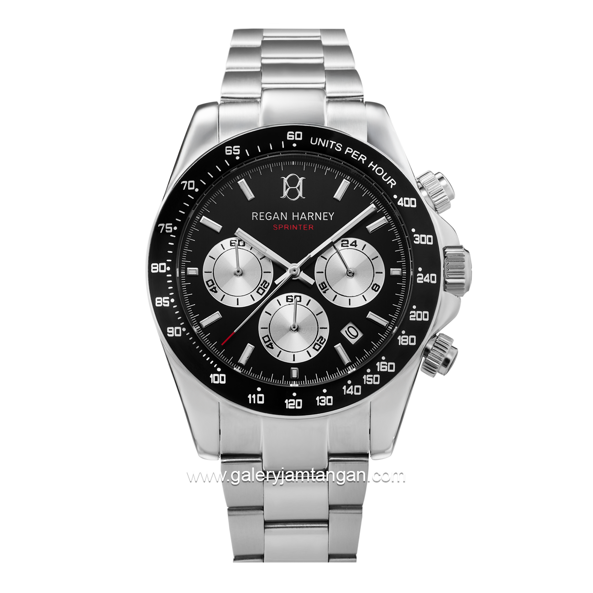 REGAN HARNEY RH008-01 SPRINTER Silver Dial Black Stainless Steel