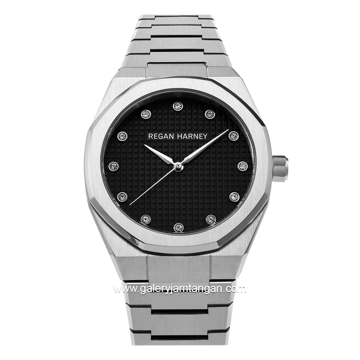 REGAN HARNEY MOISSANITE REGAL RH010-01 Silver Dial Black Stainless Steel