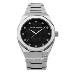 REGAN HARNEY MOISSANITE REGAL RH010-01 Silver Dial Black Stainless Steel