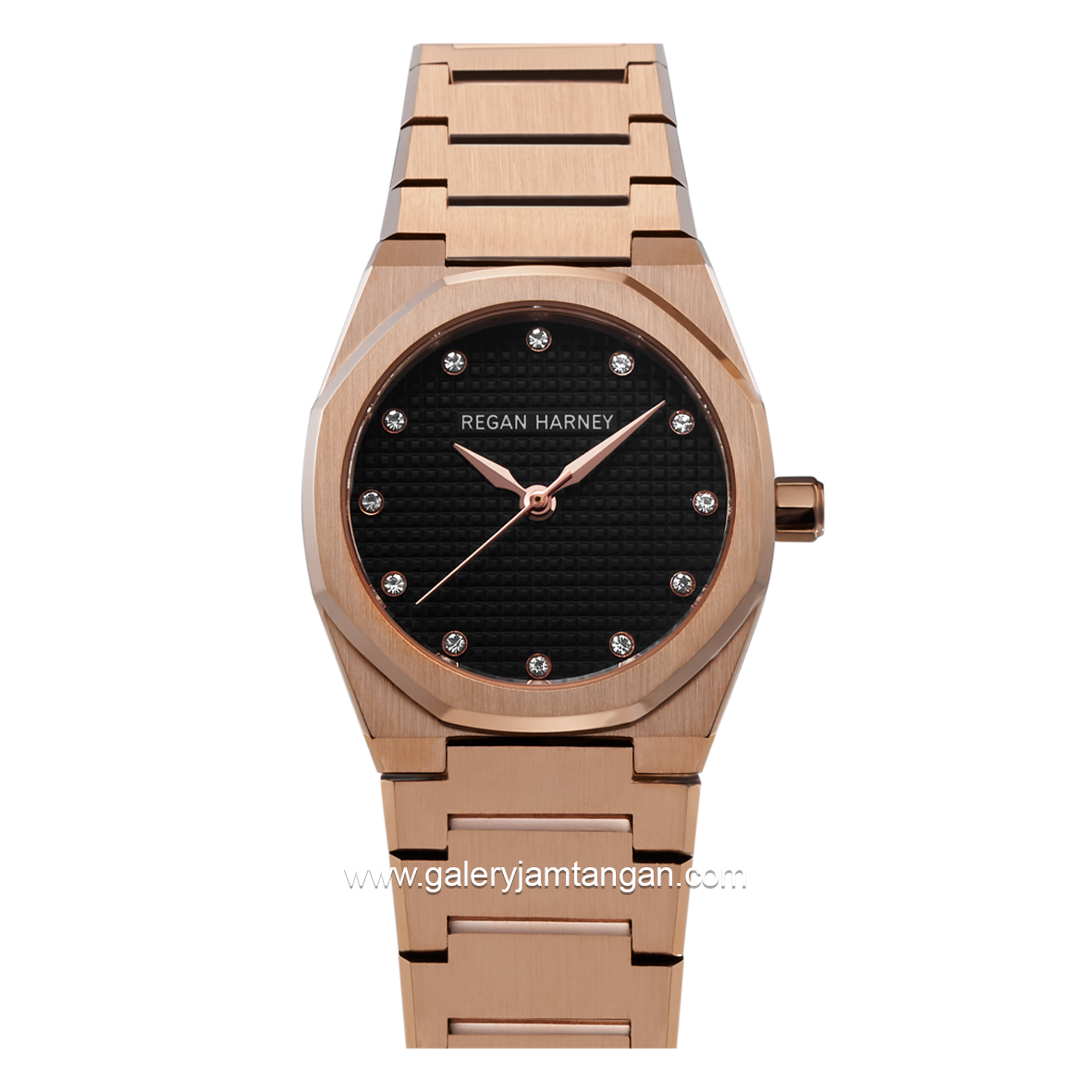 REGAN HARNEY MINI REGAL RH011-01 Rosegold Dial Black Stainless Steel