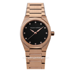 REGAN HARNEY MINI REGAL RH011-01 Rosegold Dial Black Stainless Steel
