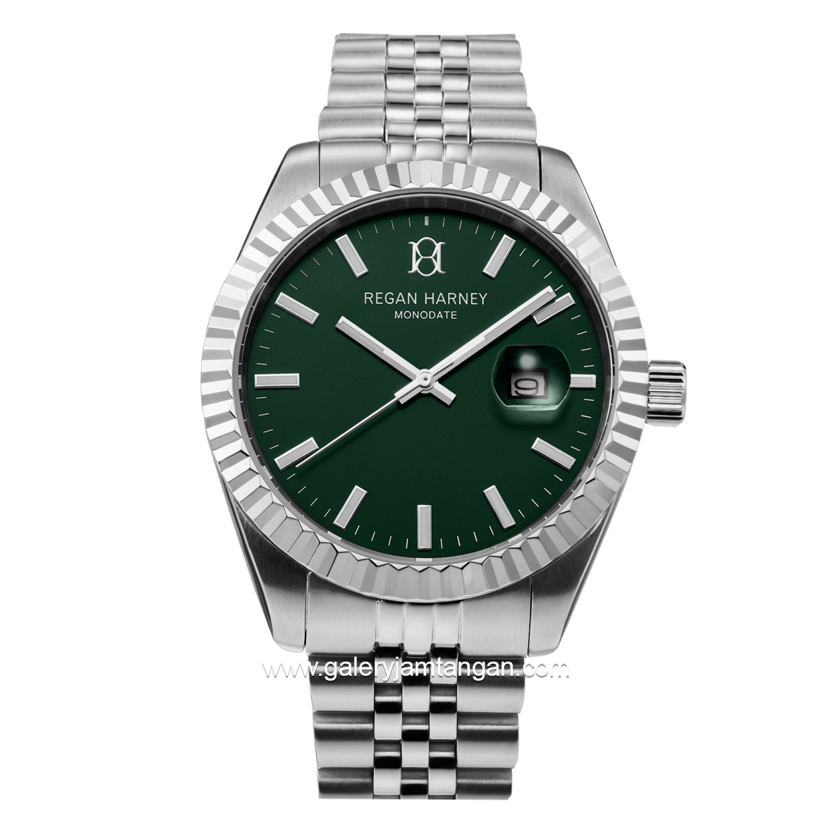 REGAN HARNEY RH012-04 MONODATE Silver Dial Green Stainless Steel