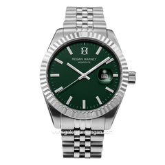 REGAN HARNEY RH012-04 MONODATE Silver Dial Green Stainless Steel
