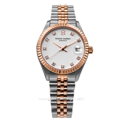 REGAN HARNEY LADY MONODATE RH013-01 Combination Silver Rosegold Dial White Stainless Steel