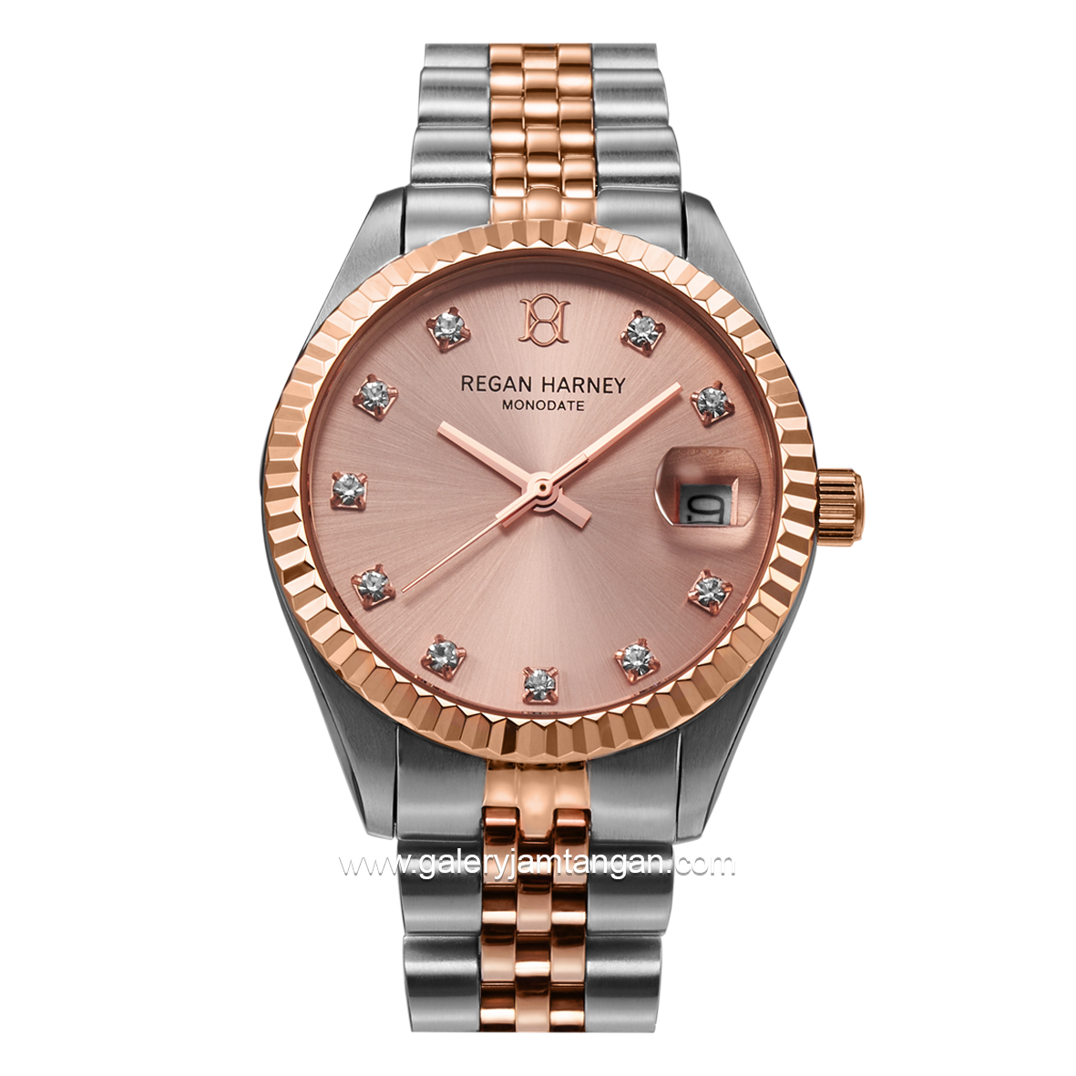 REGAN HARNEY LADY MONODATE RH013-03 Combination Silver Rosegold Dial Pink Stainless Steel