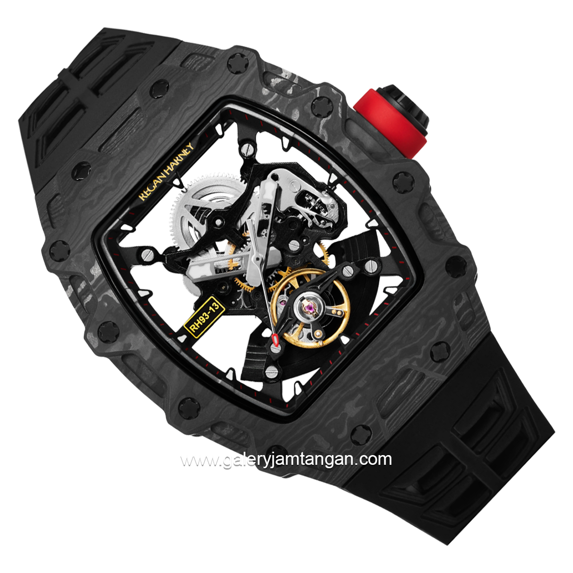 REGAN HARNEY RH93-13 OPTIMUS Black Automatic Rubber Strap