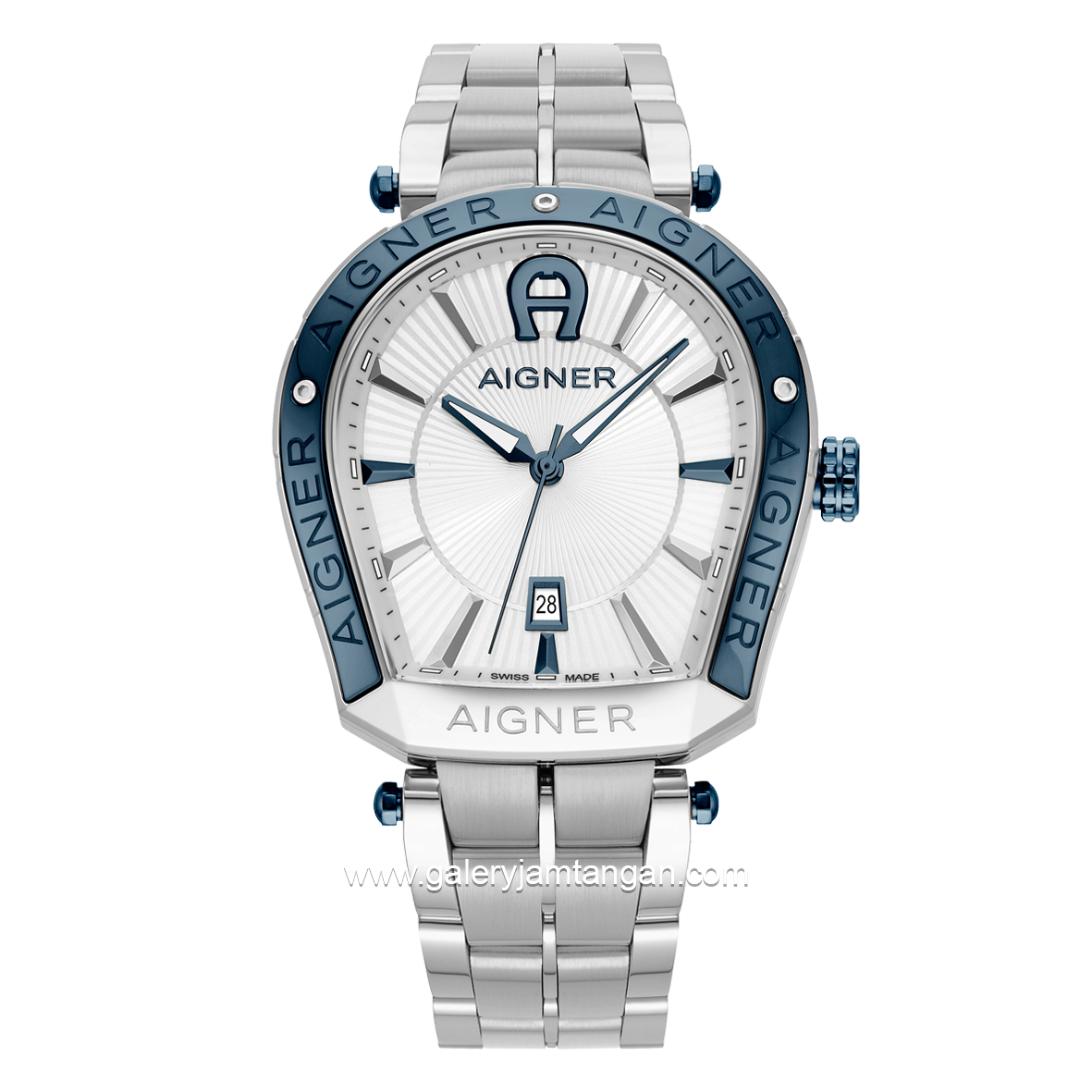 AIGNER ROVIGO AGW.246001 Silver Ring Blue Watch Swiss Made