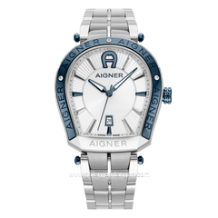 AIGNER ROVIGO AGW.246001 Silver Ring Blue Watch Swiss Made