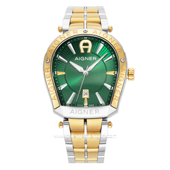 AIGNER ROVIGO AGW.246003 Silver Gold Dial Green Watch Swiss Made