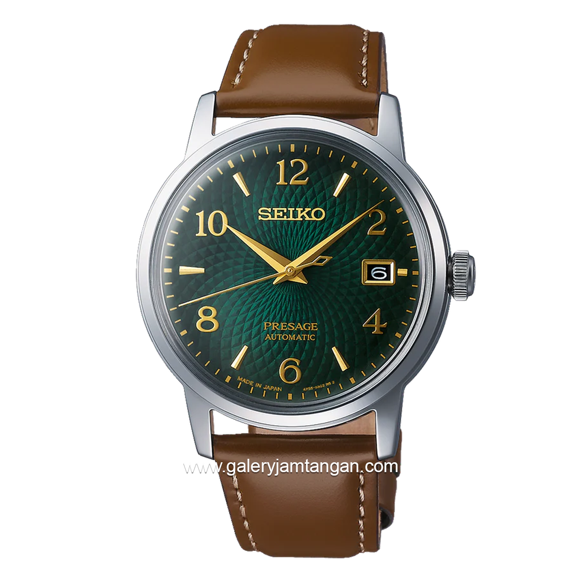 SEIKO PRESAGE SRPE45J1 Automatic Brown Dial Green Leather Strap