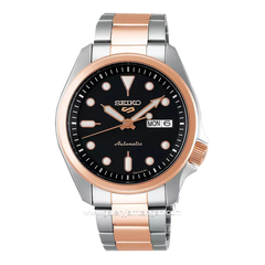 SEIKO 5 SPORT SRPE58K1 Silver Rosegold Dial Black Automatic Stainless Steel