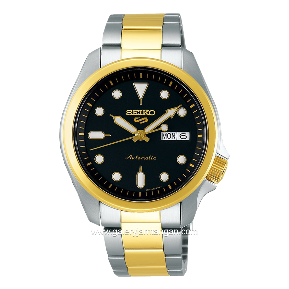 SEIKO 5 SPORT SRPE60K1 Silver Gold Dial Black Automatic Stainless Steel