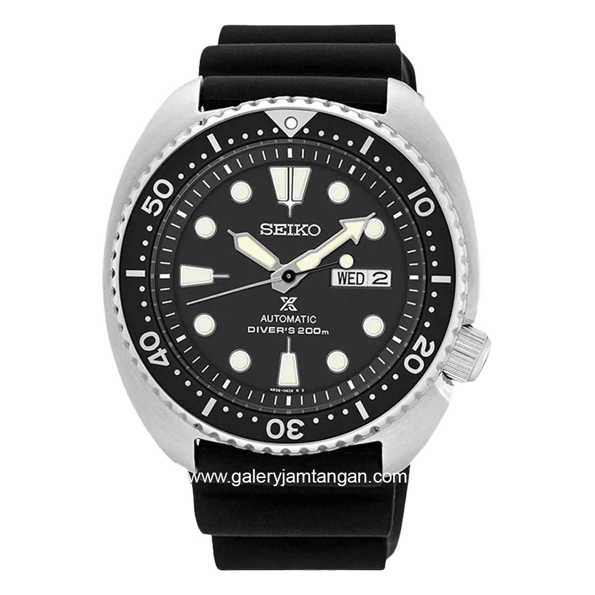 SEIKO PROSPEX Turtle SRPE93K1 Automatic Black Silver Diver's Rubber Strap
