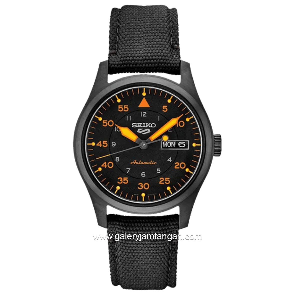 SEIKO 5 Sports SRPH33K1 Field Street Style Flieger Automatic Black Dial Black Nylon Strap